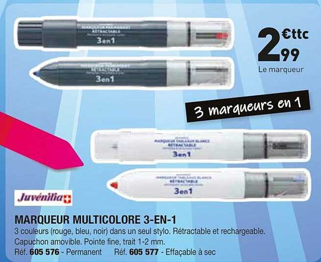 3 marqueurs en 1
