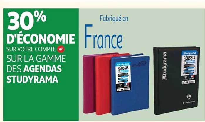 30% D’ÉCONOMIE SUR VOTRE COMPTE SUR LA GAMME DES AGENDAS STUDYRAMA