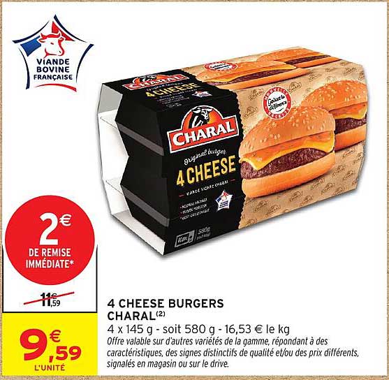 4 CHEESE BURGERS CHARAL