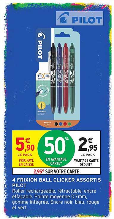 4 FRIXION BALL CLICKER ASSORTIS PILOT