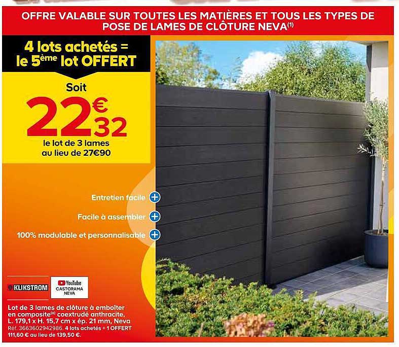 4 lots achetés = le 5ème lot OFFERT