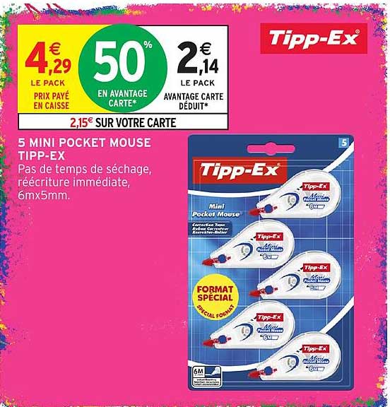 5 MINI POCKET MOUSE TIPP-EX