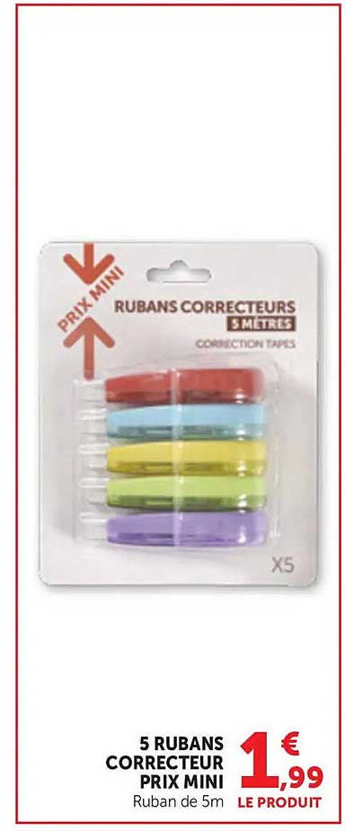5 RUBANS CORRECTEUR PRIX MINI