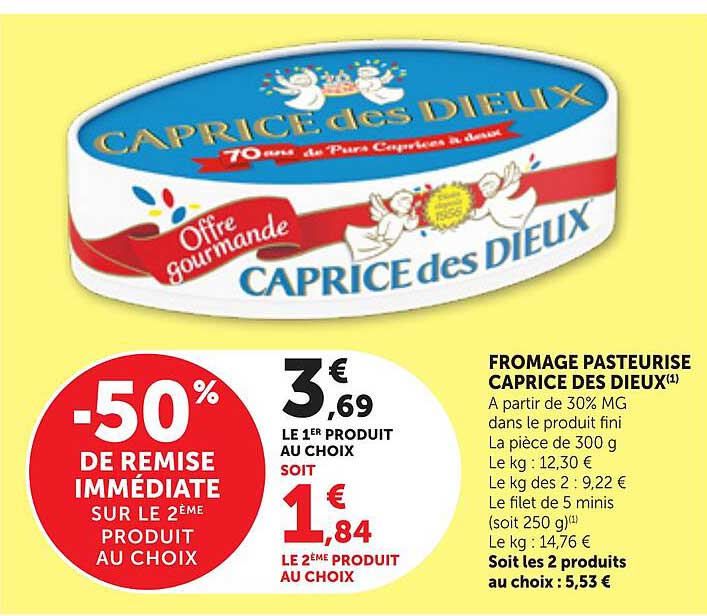 -50% de remise immédiate sur le 2ème produit au choix