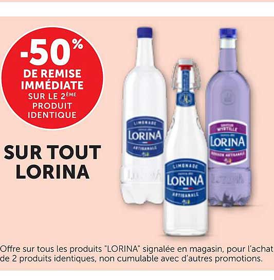 -50% de remise immédiate sur le 2ème produit identique