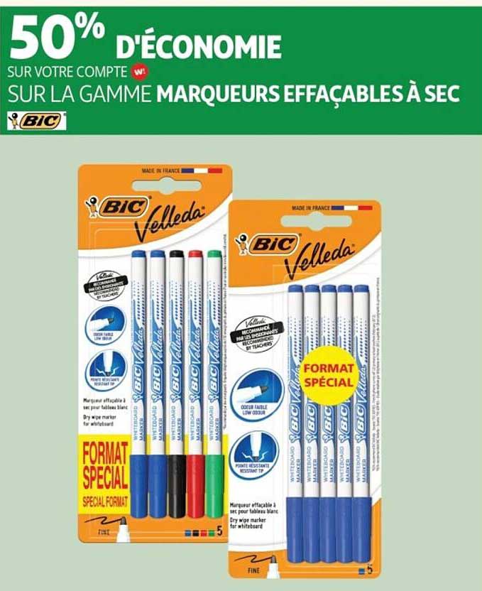 50% D'ÉCONOMIE SUR VOTRE COMPTE W! SUR LA GAMME MARQUEURS EFFAÇABLES À SEC
