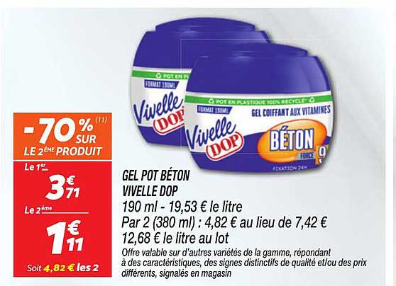 -70% sur le 2ème produit