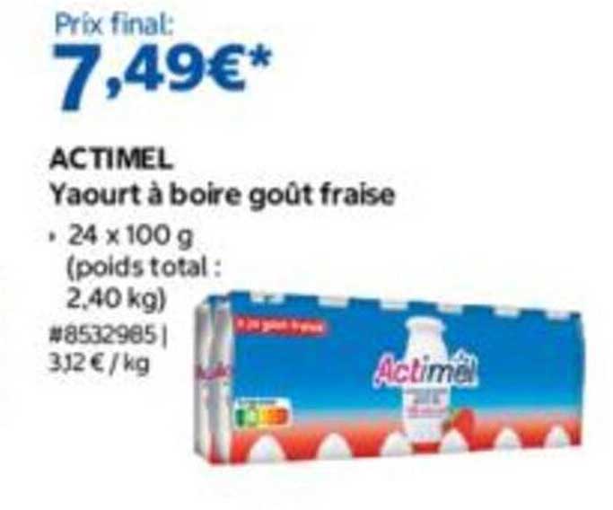 ACTIMEL Yaourt à boire goût fraise