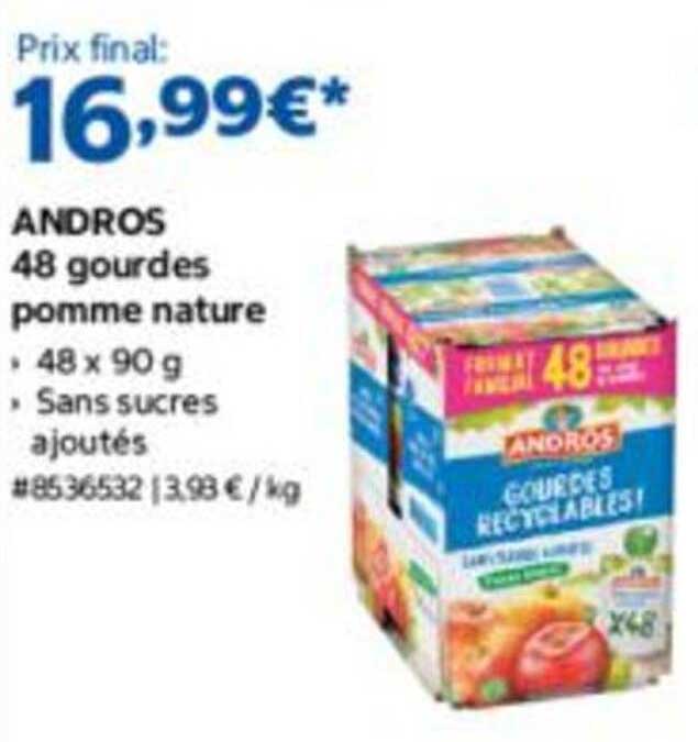 ANDROS 48 gourdes pomme nature