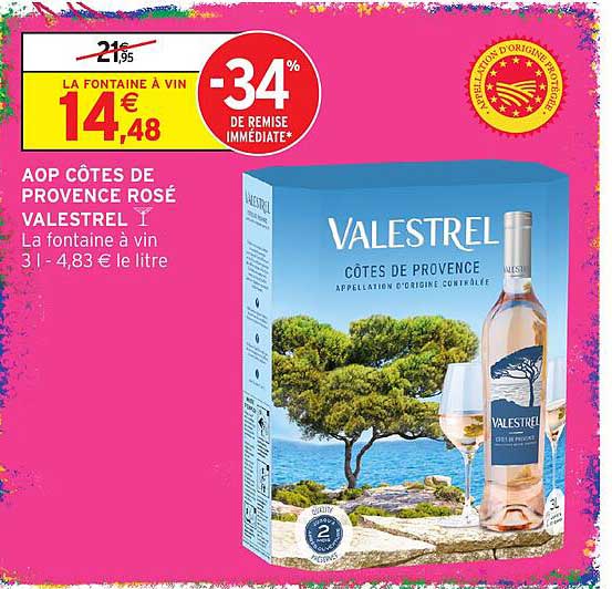 AOP CÔTES DE PROVENCE ROSÉ VALESTREL La fontaine à vin 3 l