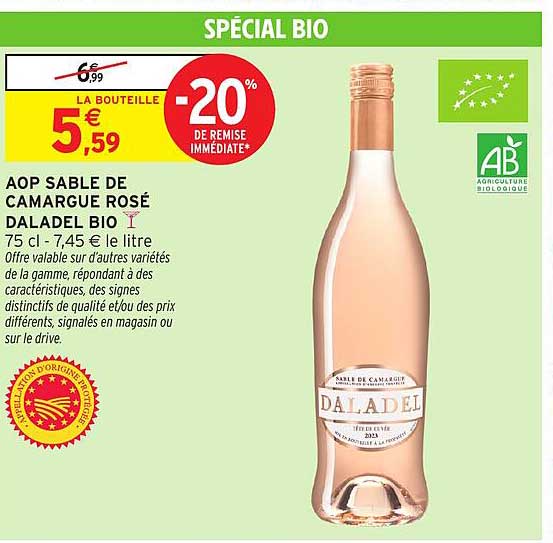 AOP SABLE DE CAMARGUE ROSÉ DALADEL BIO