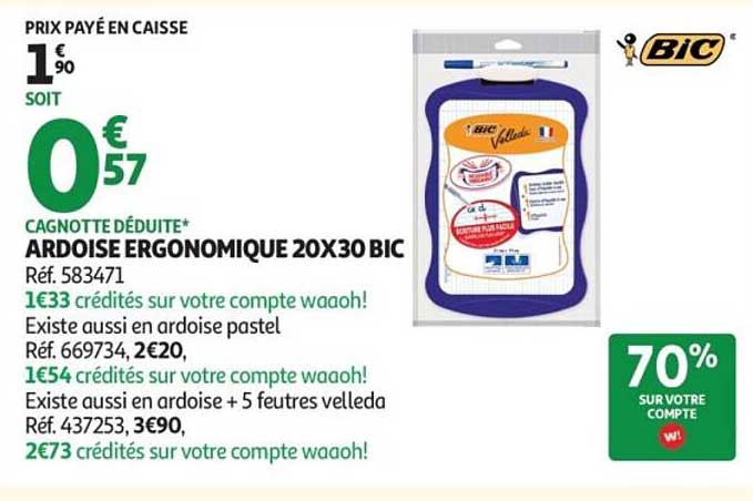 ARDOISE ERGONOMIQUE 20X30 BIC