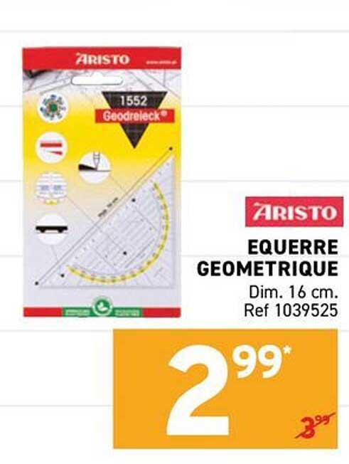 ARISTO EQUERRE GEOMETRIQUE Dim. 16 cm. Ref 1039525