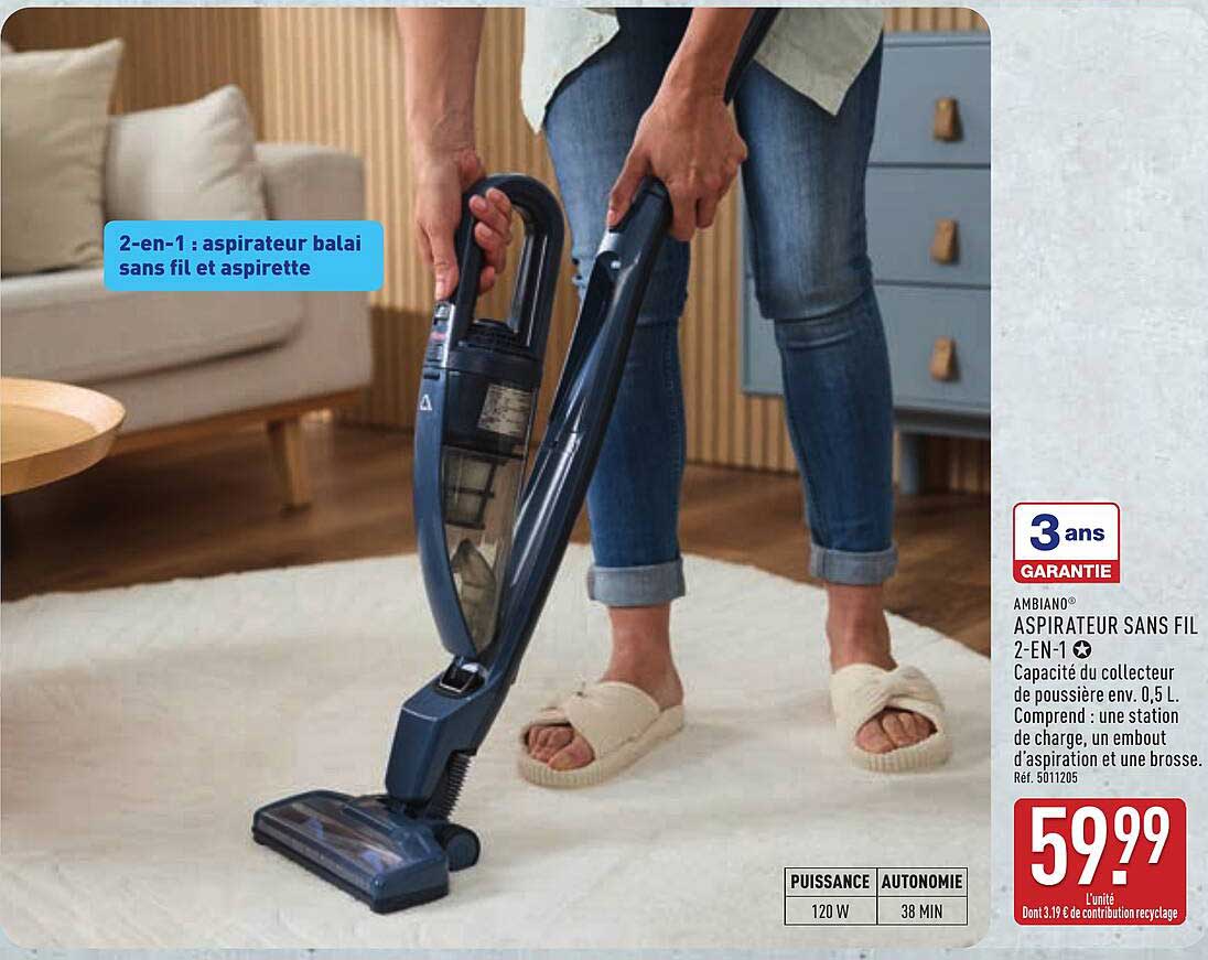 ASPIRATEUR SANS FIL 2-EN-1