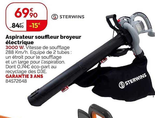 Aspirateur souffleur broyeur électrique