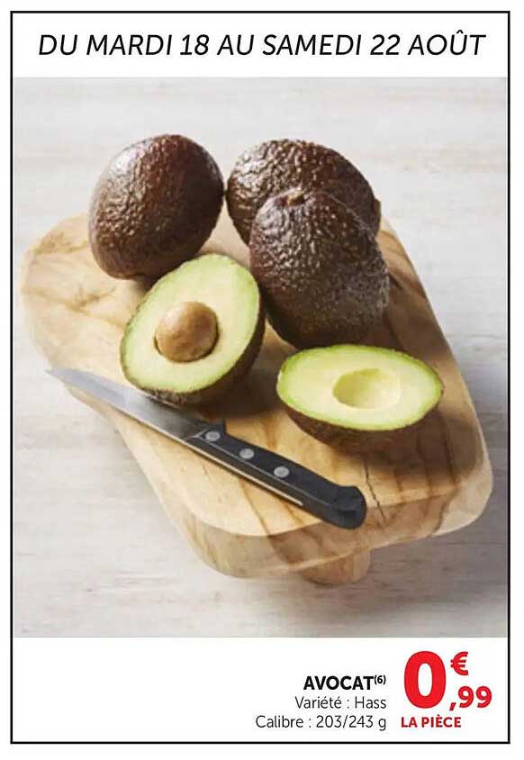 AVOCAT(6) Variété : Hass Calibre : 203/243 g