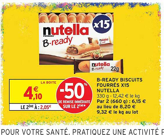 B-READY BISCUITS FOURRES X15 NUTELLA