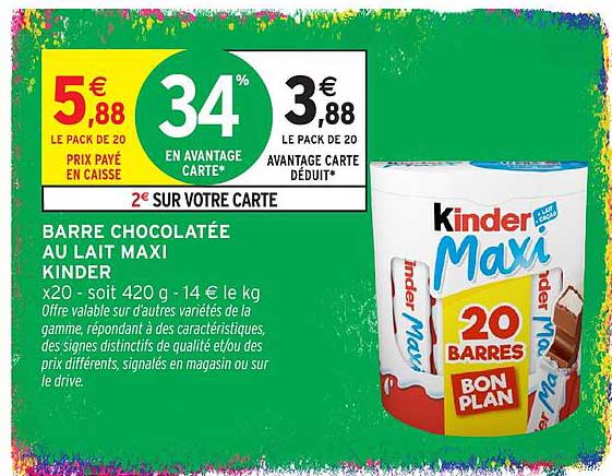BARRE CHOCOLATÉE AU LAIT MAXI KINDER