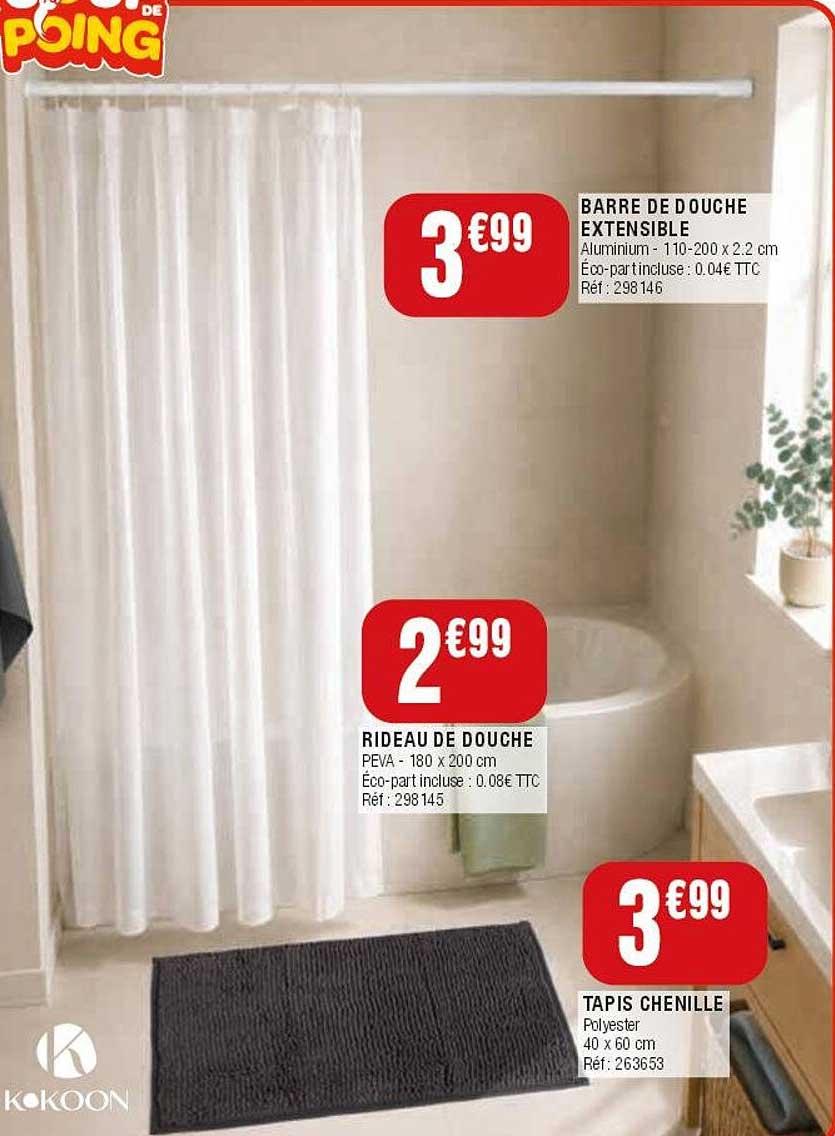 BARRE DE DOUCHE EXTENSIBLE