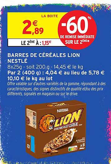 BARRES DE CÉRÉALES LION NESTLÉ
