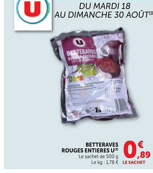 BETTERAVES ROUGES ENTIÈRES U