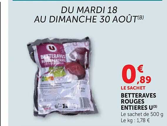 BETTERAVES ROUGES ENTIÈRES U