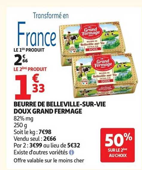BEURRE DE BELLEVILLE-SUR-VIE DOUX GRAND FERMIAGE