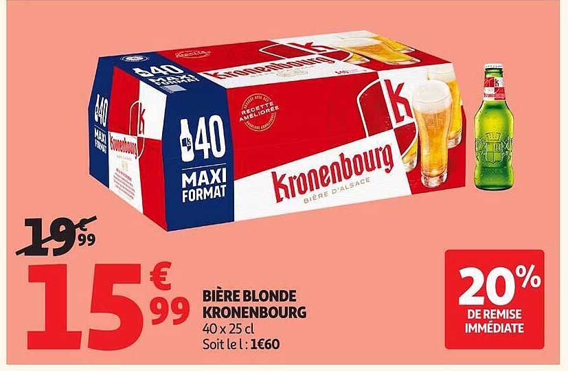BIÈRE BLONDE KRONENBOURG 40 x 25 cl