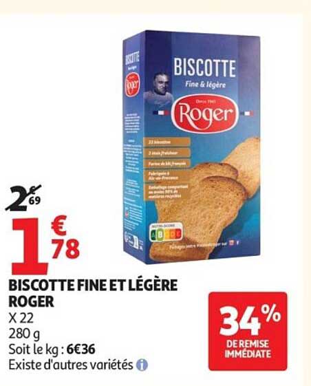 BISCOTTE FINE ET LÉGÈRE ROGER