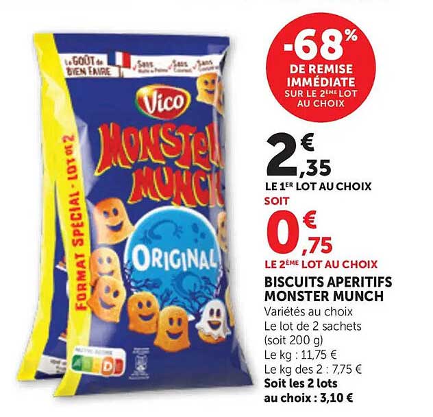BISCUITS APERITIFS MONSTER MUNCH