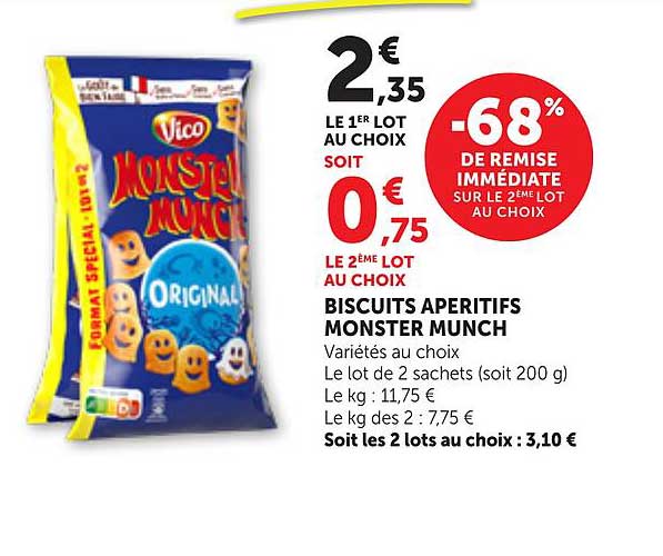 BISCUITS APERITIFS MONSTER MUNCH