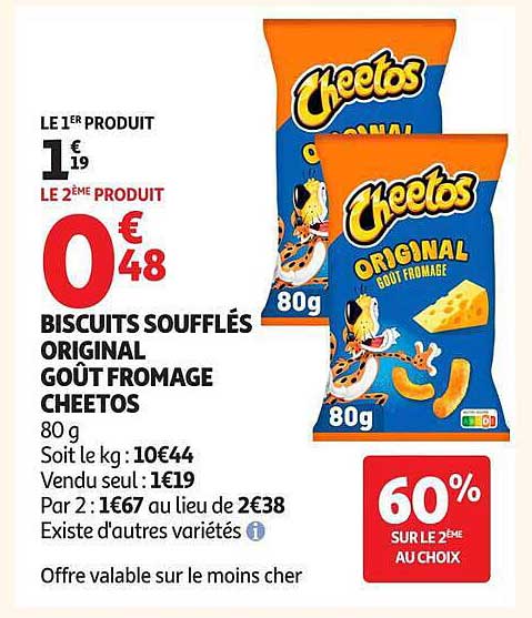 BISCUITS SOUFFLÉS ORIGINAL GOÛT FROMAGE CHEETOS
