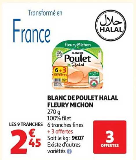 BLANC DE POULET HALAL FLEURY MICHON