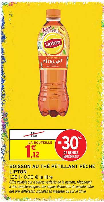 BOISSON AU THÉ PÉTILLANT PÊCHE LIPTON