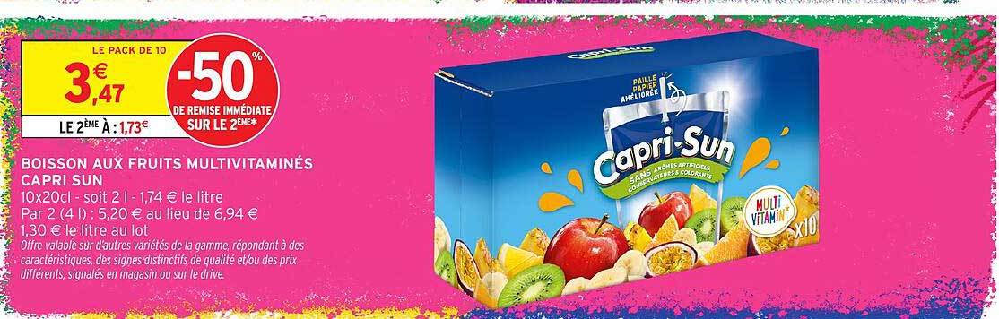 BOISSON AUX FRUITS MULTIVITAMINÉS CAPRI SUN