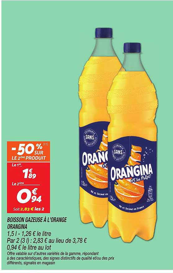 BOISSON GAZEUSE À L'ORANGE ORANGINA