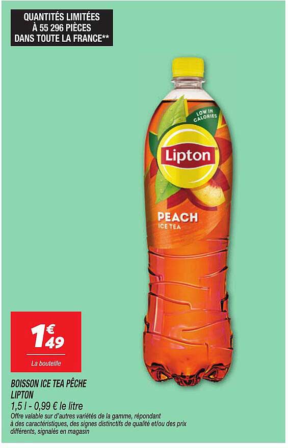 BOISSON ICE TEA PÊCHE LIPTON