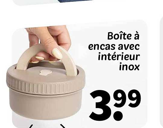 Boîte à encas avec intérieur inox