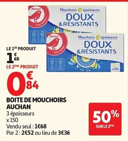 BOITE DE MOUCHOIRS AUCHAN