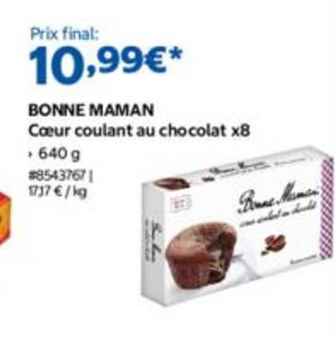 BONNE MAMAN Coeur coulant au chocolat x8