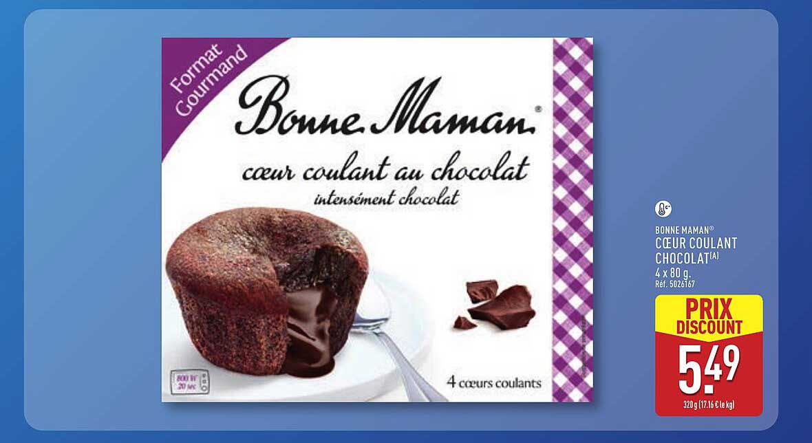 BONNE MAMAN® CŒUR COULANT CHOCOLAT(A) 4 x 80 g. Ref. 5026167