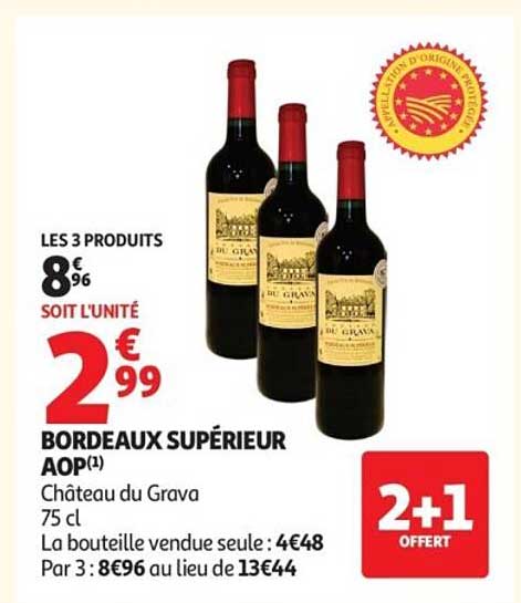 BORDEAUX SUPÉRIEUR AOP(1) Château du Grava 75 cl