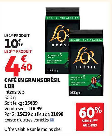 CAFÉ EN GRAINS BRÉSIL L'OR