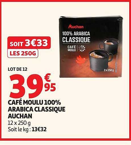 CAFÉ MOULU 100% ARABICA CLASSIQUE AUCHAN