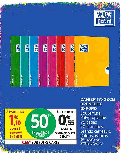 CAHIER 17X22CM OPENFLEX OXFORD
