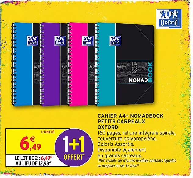 CAHIER A4+ NOMADBOOK PETITS CARREAUX OXFORD