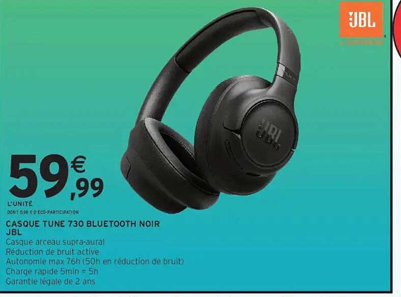 CASQUE TUNE 730 BLUETOOTH NOIR JBL