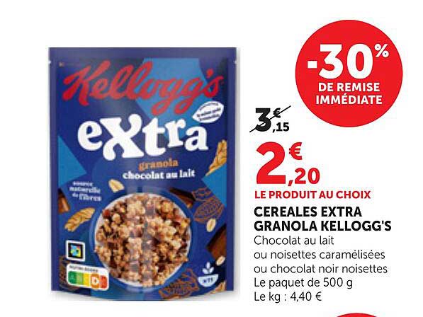 CEREALES EXTRA GRANOLA KELLOGG'S