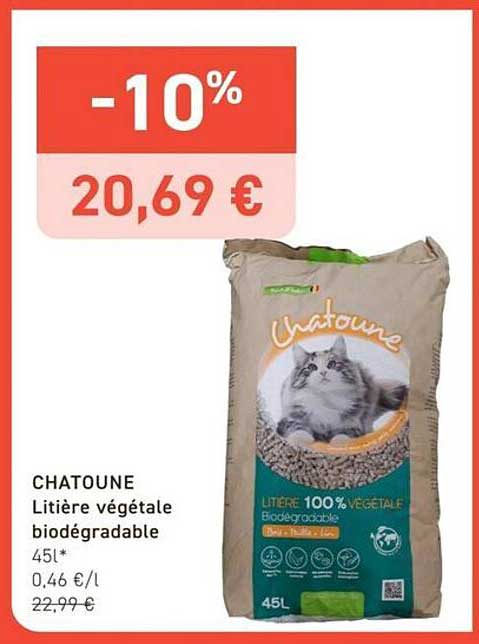 CHATOUNE Litière végétale biodégradable 45l*