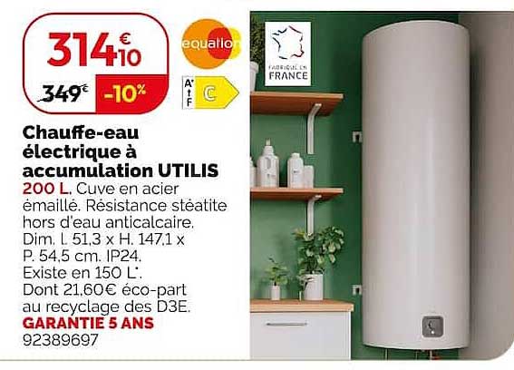 Chauffe-eau électrique à accumulation UTIC 200 L